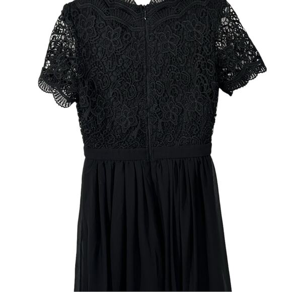 Lulu’s Angel in Disguise Black Lace Mini Skater Dress | Size Small - Picture 12 of 16